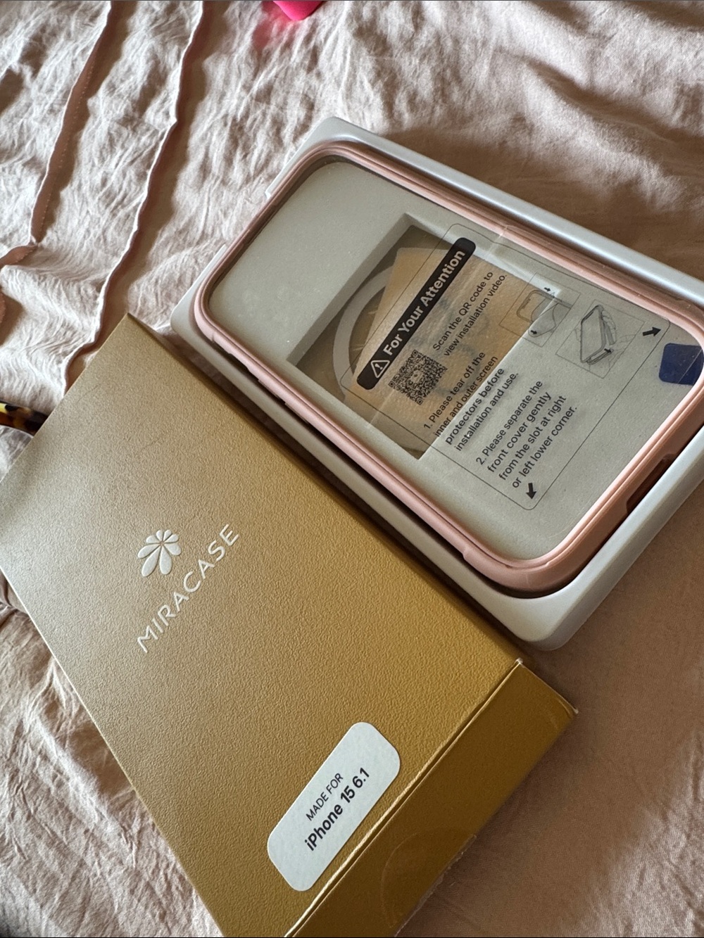 Miracase Pink Protective Case for iPhone 15/6.1